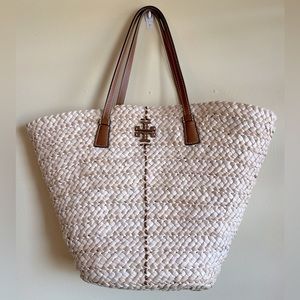 Tori Burch McGraw straw tote/shoulder bag